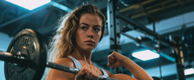 Strength in Motion: Turkish Fitness Model Mastering Barbell Squats with Precision and Grace
