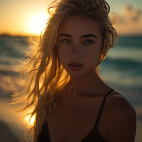 Sunset Serenade: Anna Katharina Block Embraces Neoromanticism in Turkish Bikini