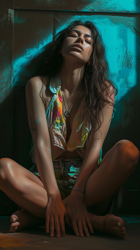 The Serene Beauty of Elina Karimova: A Chiaroscuro Portrait