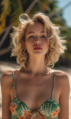 Tropical Temptation: Elina Karimova Strikes a Pose in Turkish Underwear