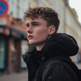 Urban Elegance: A Glimpse of Youthful Mystery in Barbizon Light
