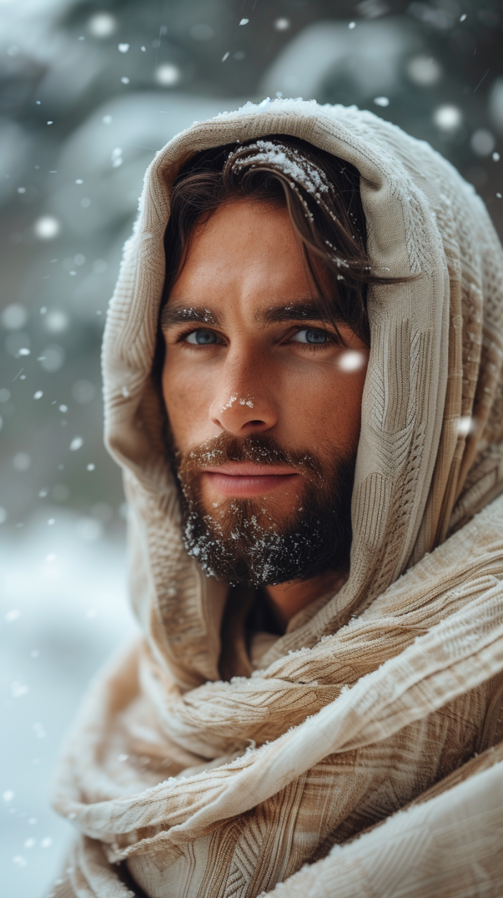 Winter Majesty: Saudi Arabian Male Model in Snow | iFoto